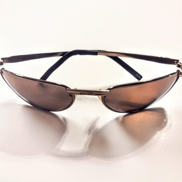 Bronze Finish Fashion Sunglasses ~ Brown Oval Lens ~ Sturdy Metal Frames ~ GVC - Picture 3 of 11